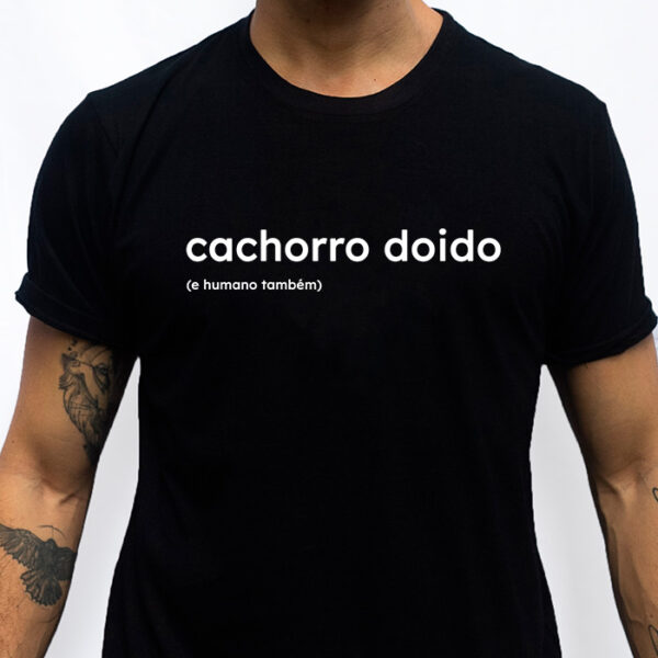 Camiseta Preta Cachorro Doido