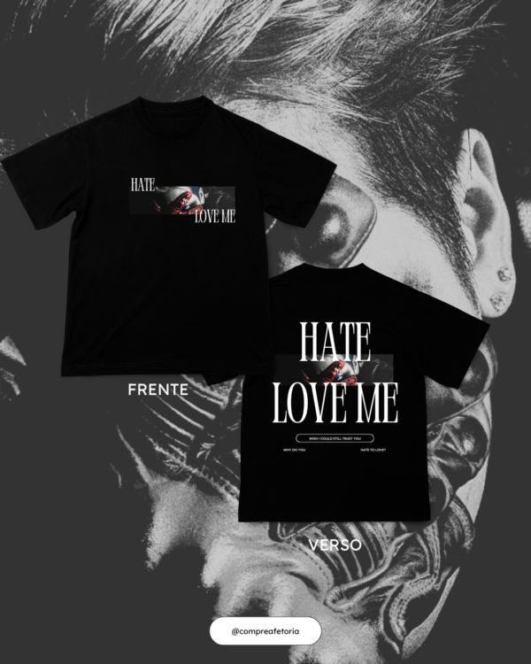 Camiseta Hate to love Preta - Jackson Wang