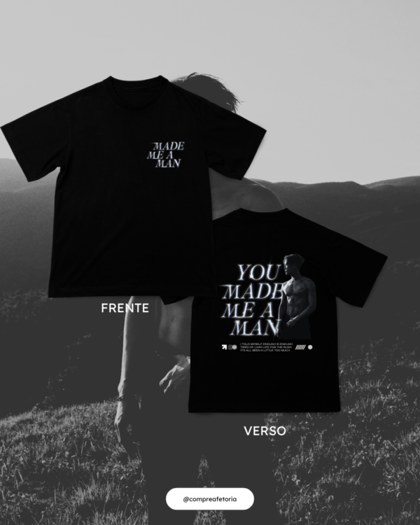 Camiseta Made me a man Preta - Jackson Wang
