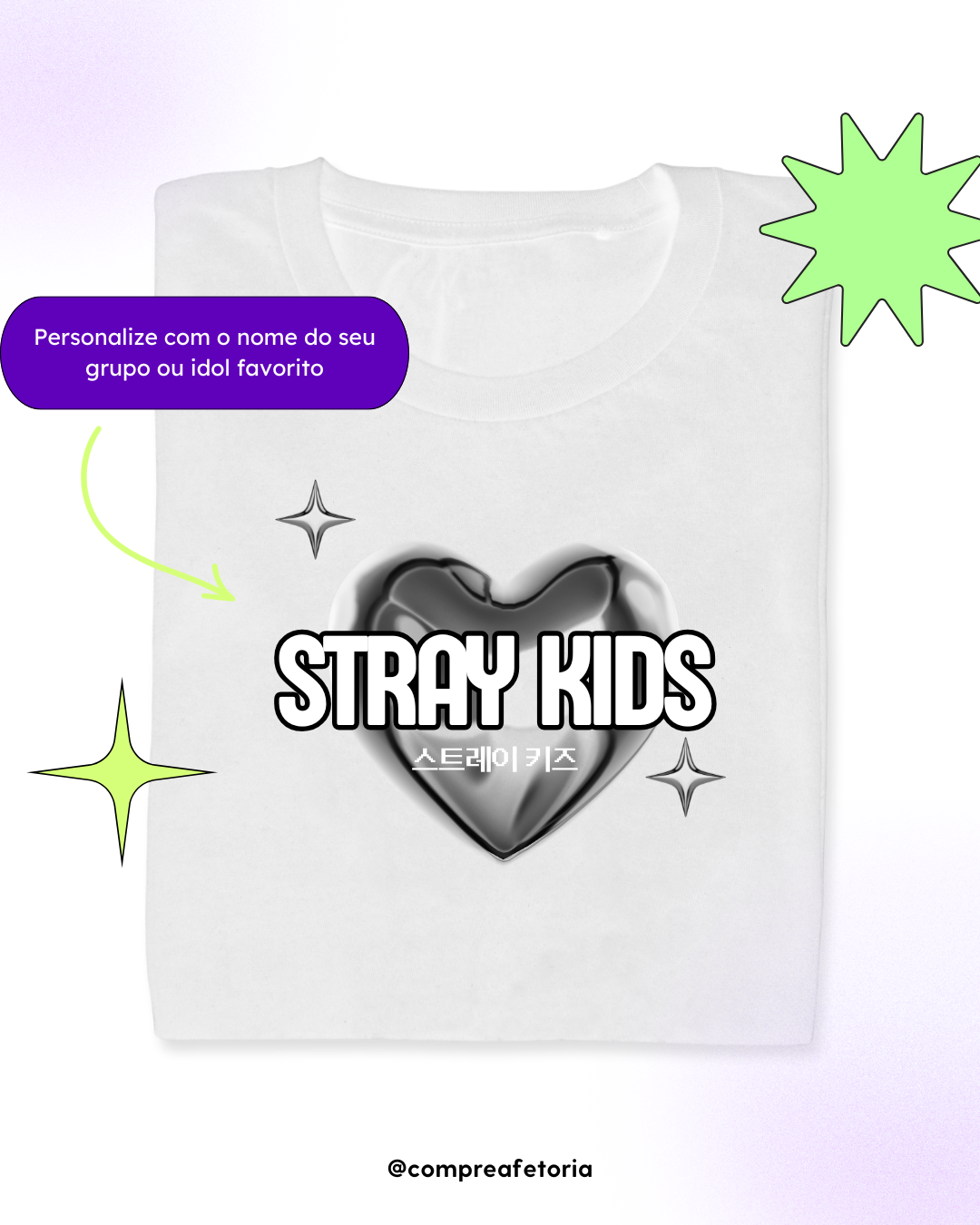 Camiseta Personalizável Bubble Heart Branca