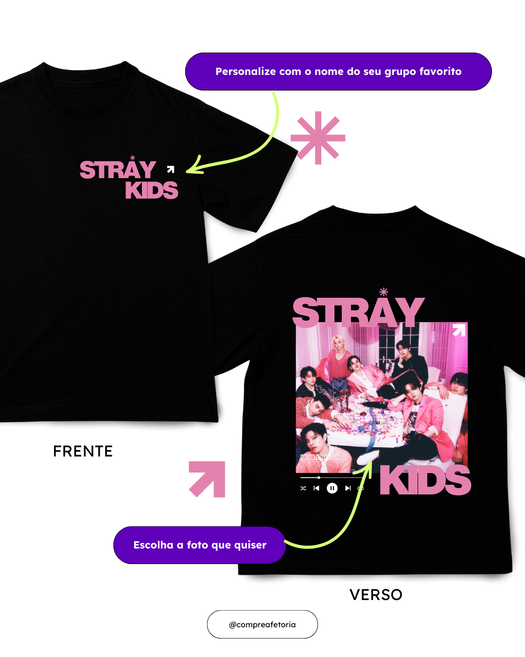 Camiseta Personalizável Music Player Preta